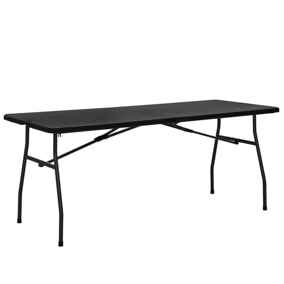 Mainstays 6' Rectangle Centerfold Folding Table, Black $49.44