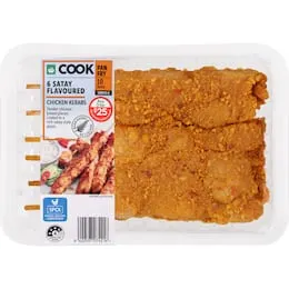 Woolworths Kebabs Satay Chicken 6 Pack