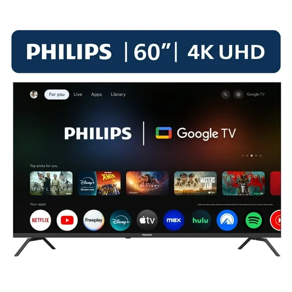 Philips 60 Class 4K Ultra HD (2160p) Google Smart LED TV (60PUL7555/F7)