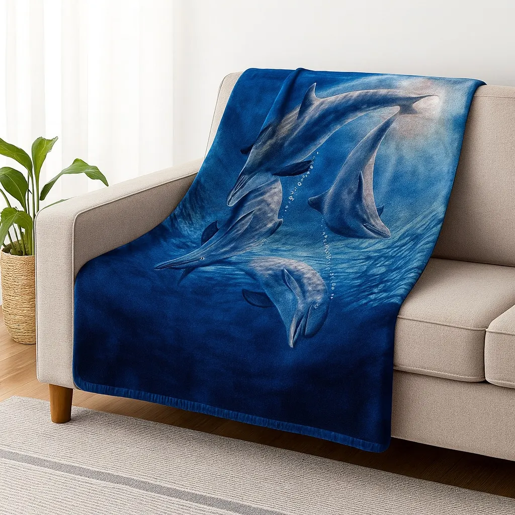 Blankets Blue 82-in x 90-in Polyester Blanket