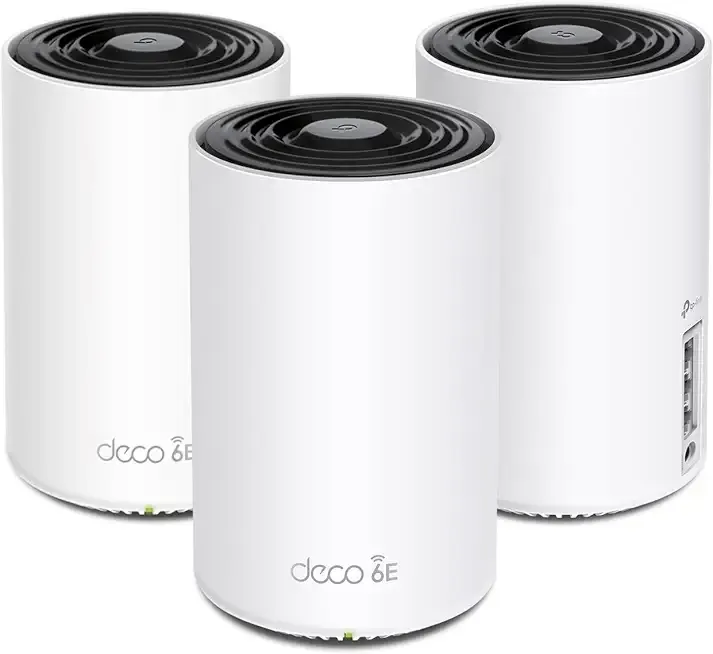 Deco XE75 AXE5400 Tri-Band WiFi 6E Mesh System - Wi-Fi up to 7200 Sq.Ft, Engadget Rated Best Mesh for Most People, Replaces WiFi Router and Extender, AI-Driven Mesh New 6GHz Band, 3-Pack