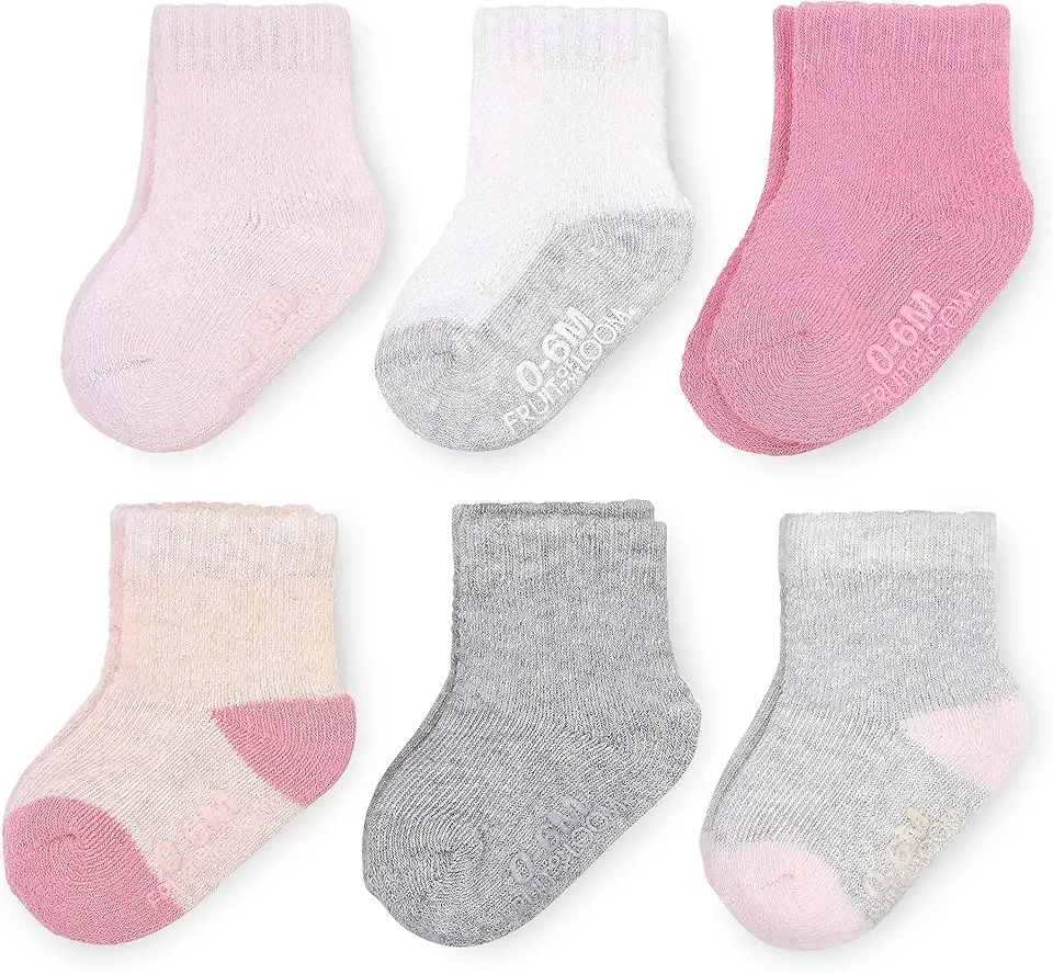 All Weather Baby & Toddler Socks - Cotton Crew Socks with Grips for Boys, Girls and Unisex