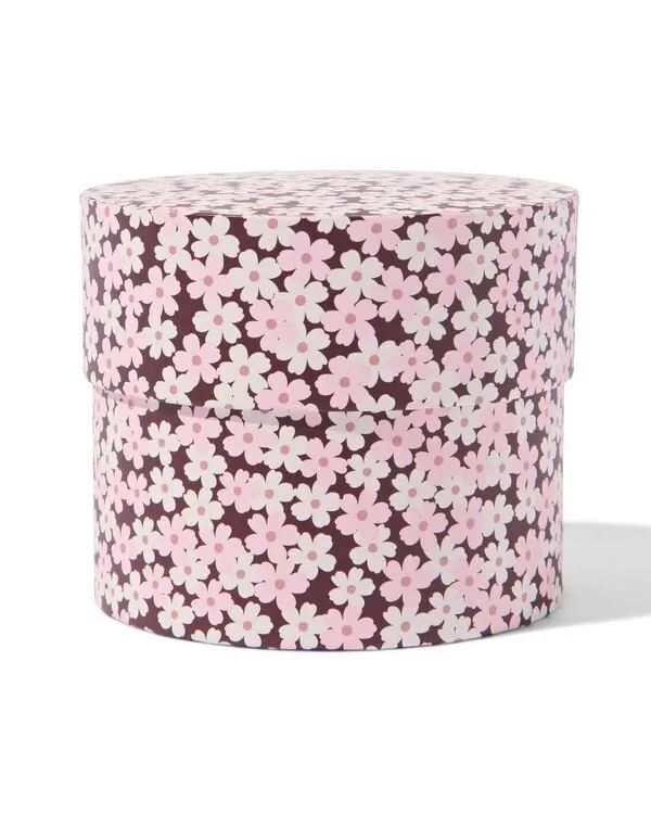 ronde doos S ⌀11x9cm karton bloemen