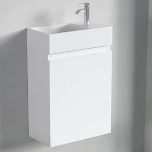 Mueble de baño suspendido con lavabo 40 cm blanco brillante - LOMAZOO Malibu