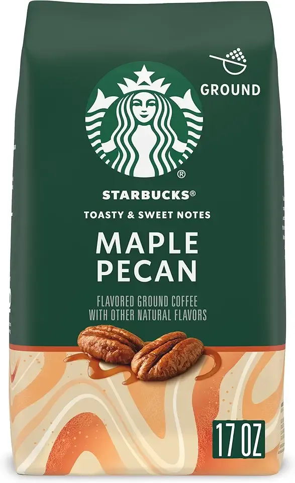 Starbucks Ground Coffee, Maple Pecan Flavored Coffee, Naturally Flavored, 100% Arabica, 1 bag (17 oz)