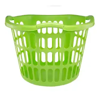 Plastique Hip Hugger Laundry Basket Lime 40L