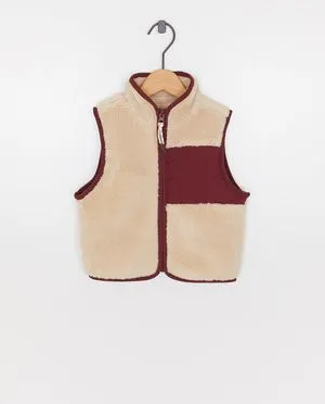 Teddy vest met color block