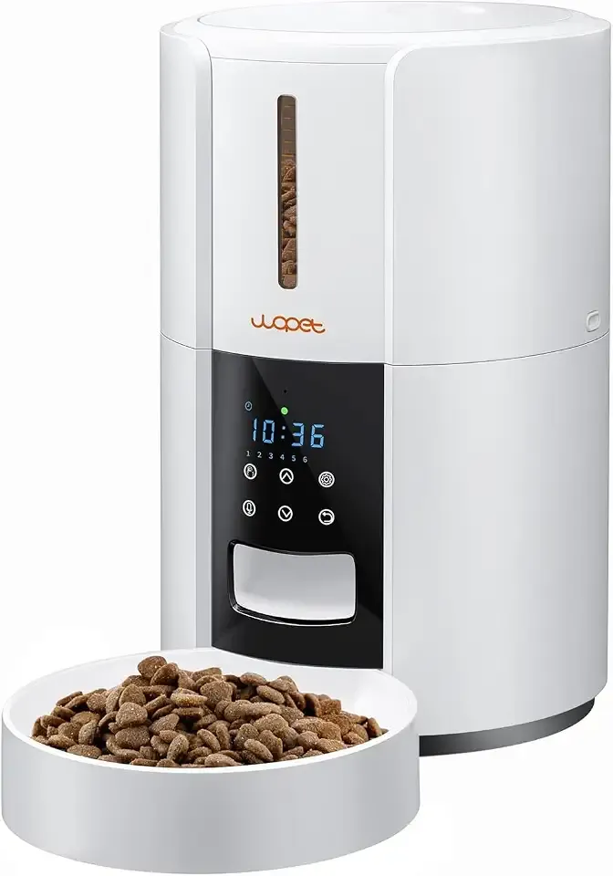 WOPET Automatic Cat Feeder, 3L Cat Food Dispenser, Automatic Dog Feeder, Timed Feeder 6 Meals Daily with Portion Control, 10s Voice Recording, Backup Power