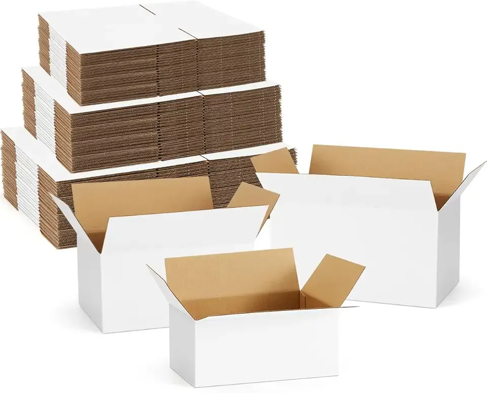 Assorted-Sizes-Shipping-Boxes-45-Pack: 9x6x4 & 10x7x5 & 11x6x6 Small-Shipping-Boxes-Mailers, White-Boxes, Corrugated-Cardboard-Boxes-for-Packing-Small-Business Mailing