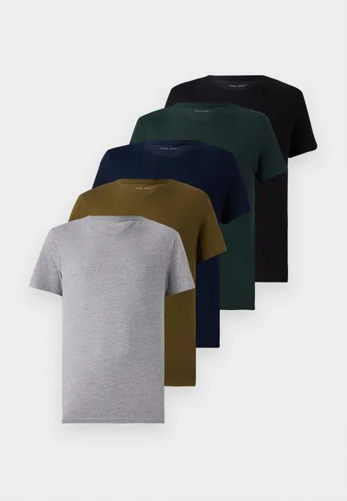 UNISEX 5 PACK - T-shirts - black /dark blue/dark green