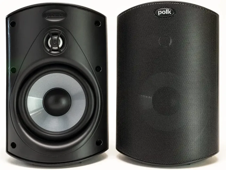 Polk Audio Atrium 4 Outdoor Speakers, Powerful Bass (Pair, Black)