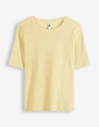 T-shirt - A costine - Giallo chiaro