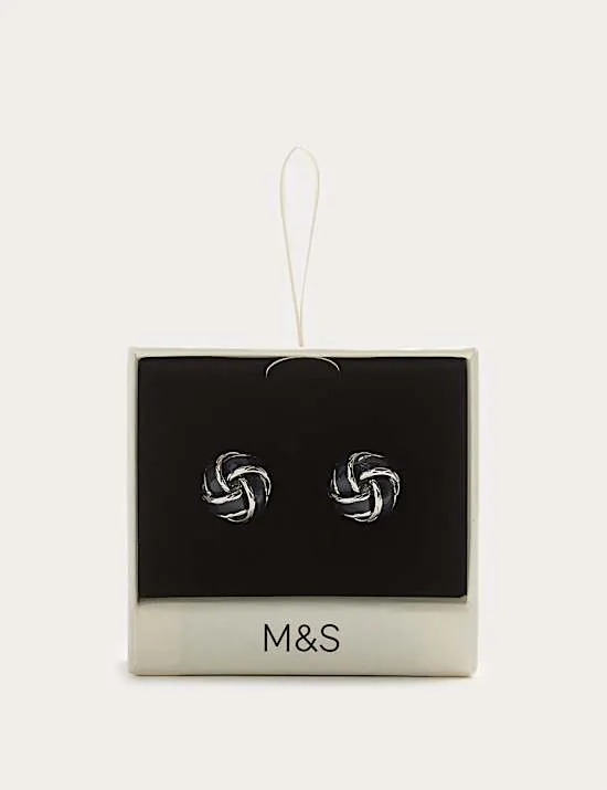 Silver Blue Knot Cufflinks