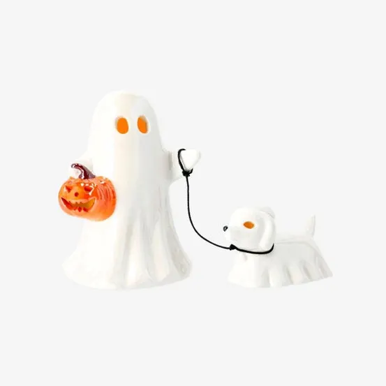 Luminous ghost with ghost dog and LED light