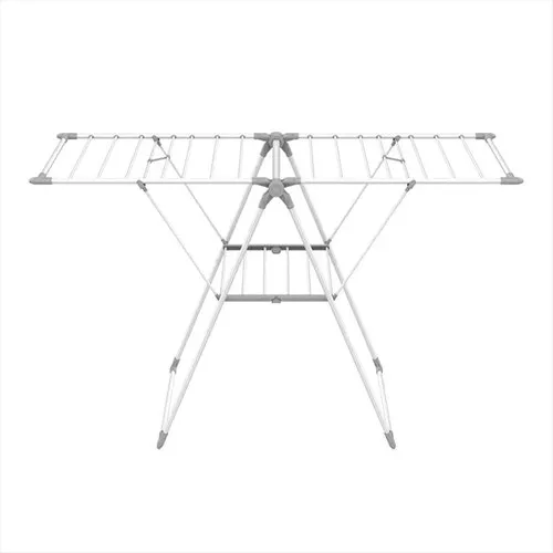 Tender de ropa reforzado plegable con alas 160 cm y base blanco