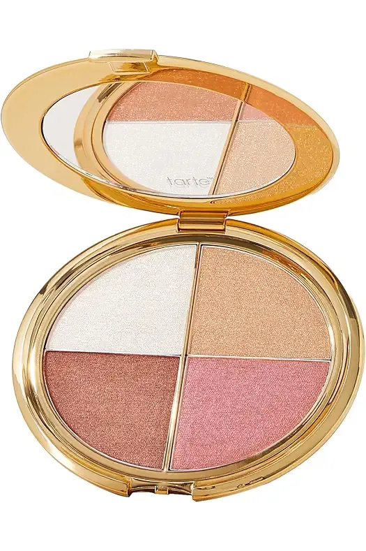 glow wardrobe highlighting eye & cheek palette – Highlighter, Blush, Bronze & Eyeshadow All-in-One Face & Eye Viral Makeup for Everday Radiant Blendable Glow, Vegan & Cruelty Free, full size