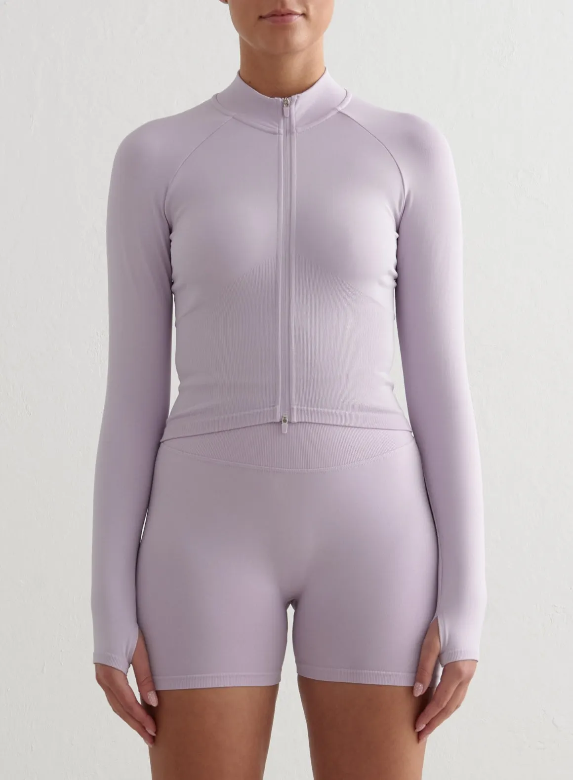 Pale Lavender Shape Seamless Zip Jacket