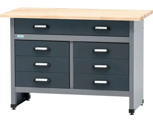 Pracovní stůl Küpper 1200 x 840 x 600 mm 7 zásuvek antracit šedá