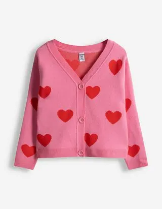 Cardigan - Motivo allover - rosa fucsia