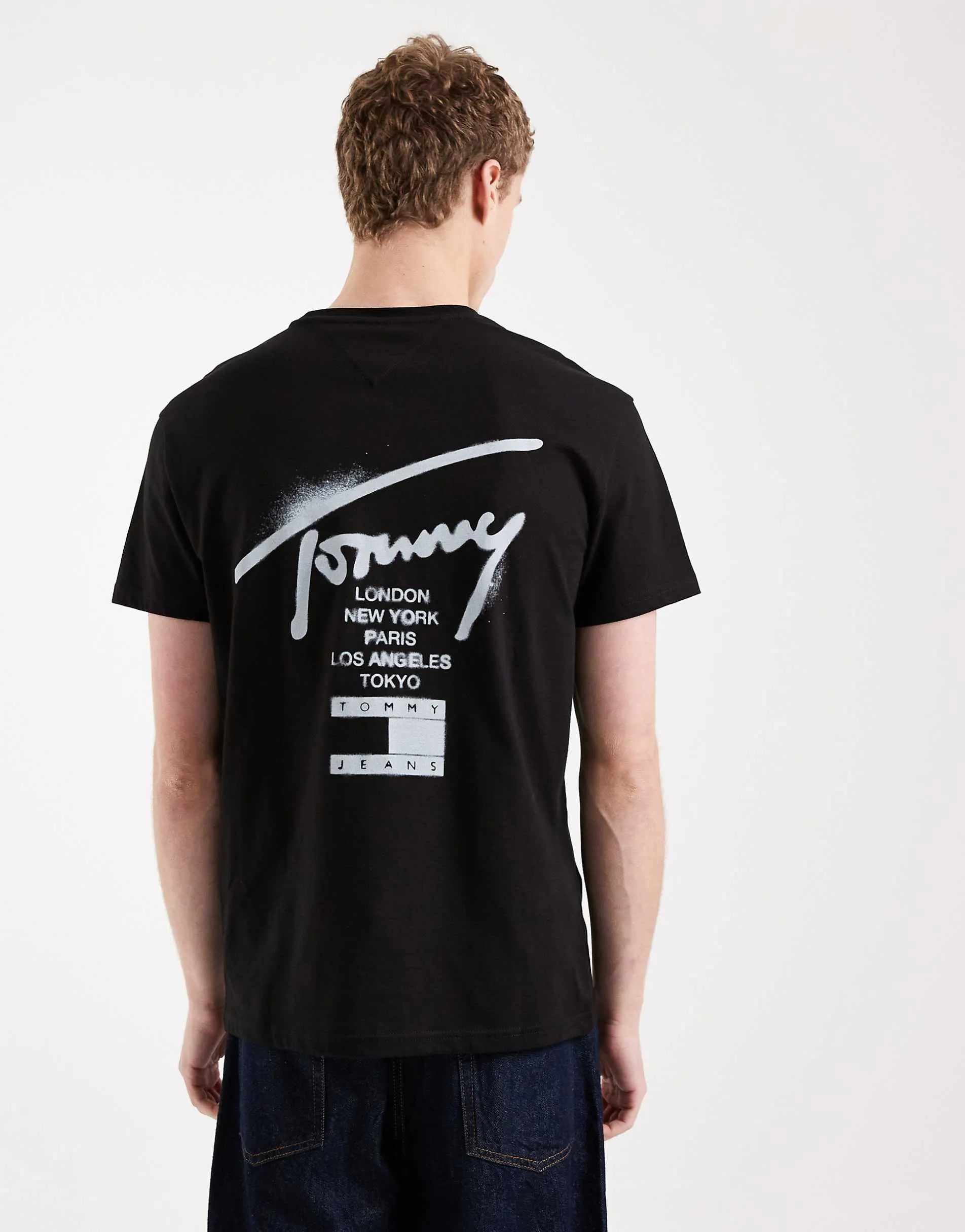 Tommy Jeans city sign logo t-shirt in black