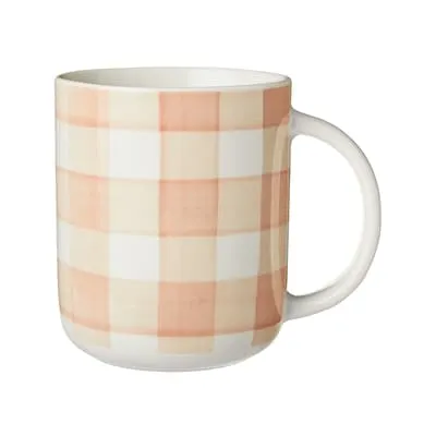 Ruffle Mug - Peach Gingham