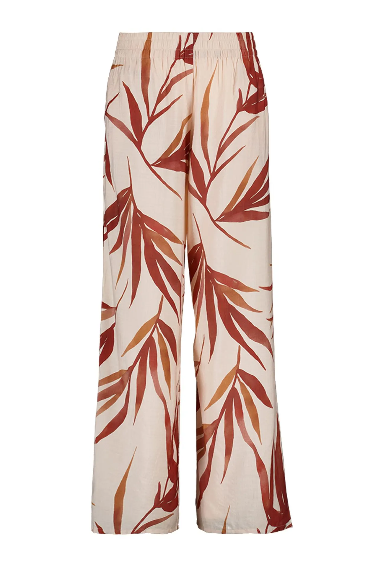 Wide fit broek | Ecru | Bladprint