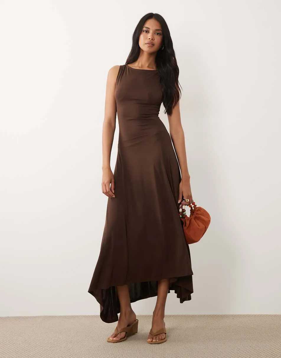 ASOS DESIGN modal drop waist midi dress