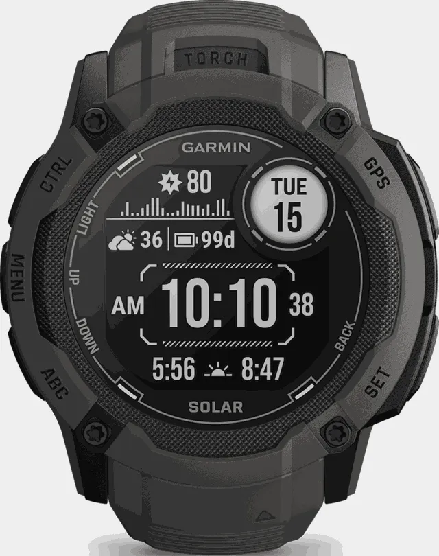 Instinct 2X, Solar, multisportklokke, fitnessklokke - Grå