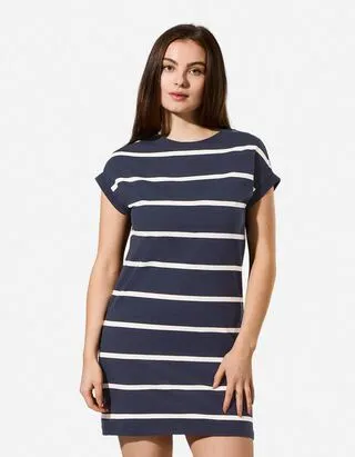 Abito t-shirt - Taglio dritto - Blu scuro