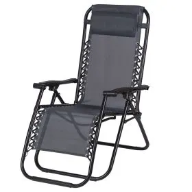 Sedia sdraio reclinabile e richiudibile, grigio, Rio Esté
