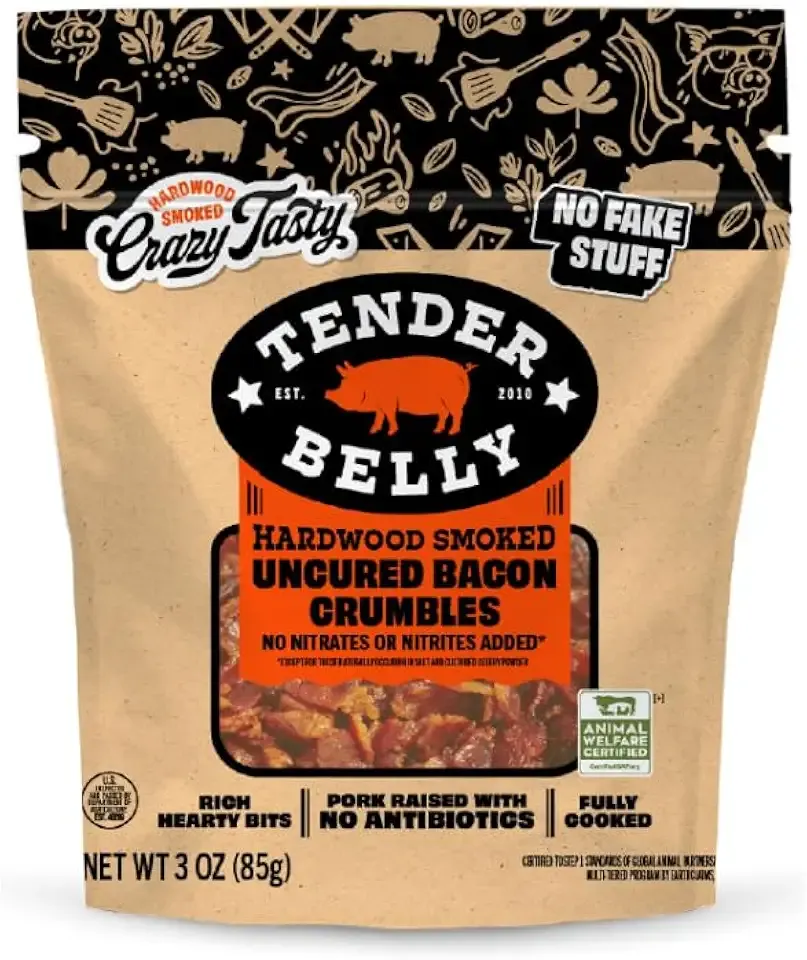 Tender Belly Uncured Hardwood Smoked Bacon Crumbles, 3 OZ