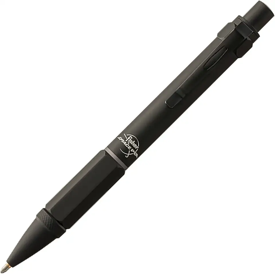 Fisher Space Pen Black Clutch Pen, Pressurized Ballpoint Pen, Writes Upside Down and in Extreme Temperatures, Smooth Black Ink, Medium Point, Pocket Clip, Gift Box
