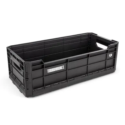 Medium Black Plastic Collapsible Stackable Bin