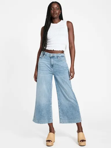 Guess Bellflower Crop Wide Leg In Adventurist