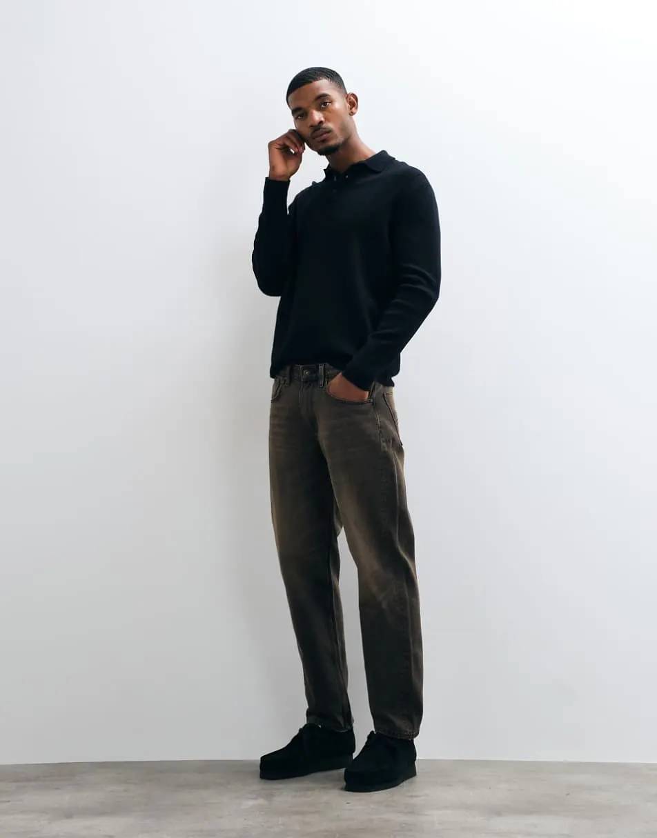 ASOS DESIGN straight jeans in vintage brown wash