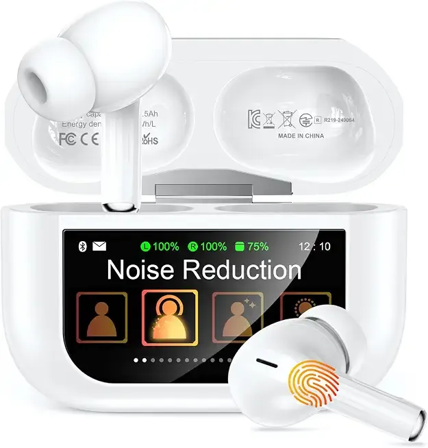 Wireless Earbuds, Smart Touchscreen Ear Buds, ANC Headphones, Bluetooth 5.4 | 48H Playtime, ENC Clear Calls, 13mm Drivers, 5 EQ Modes, Hi-Fi Deep Bass, Lightweight Fit, for iPhone/Android/Pad