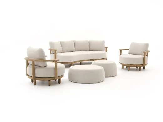 Zavelli Soffice stoel-bank loungeset 5-delig draaibaar 5-zits