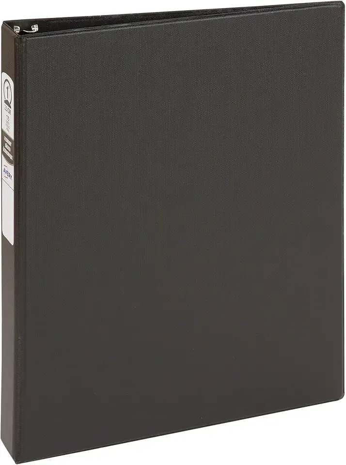 Avery Economy 3 Ring Binder, 1" Round Rings, 1 Black Binder (03301)