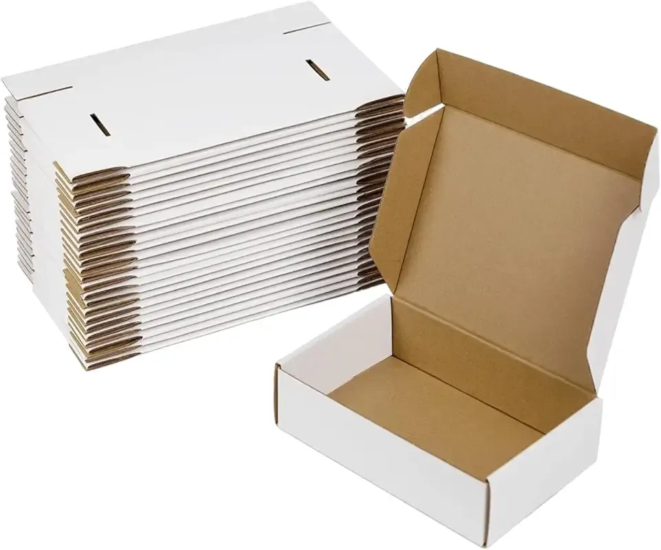 ZxeluPapr 20 Pack 12x9x4 Shipping Boxes, White Corrugated Cardboard Packaging Box for Small Business