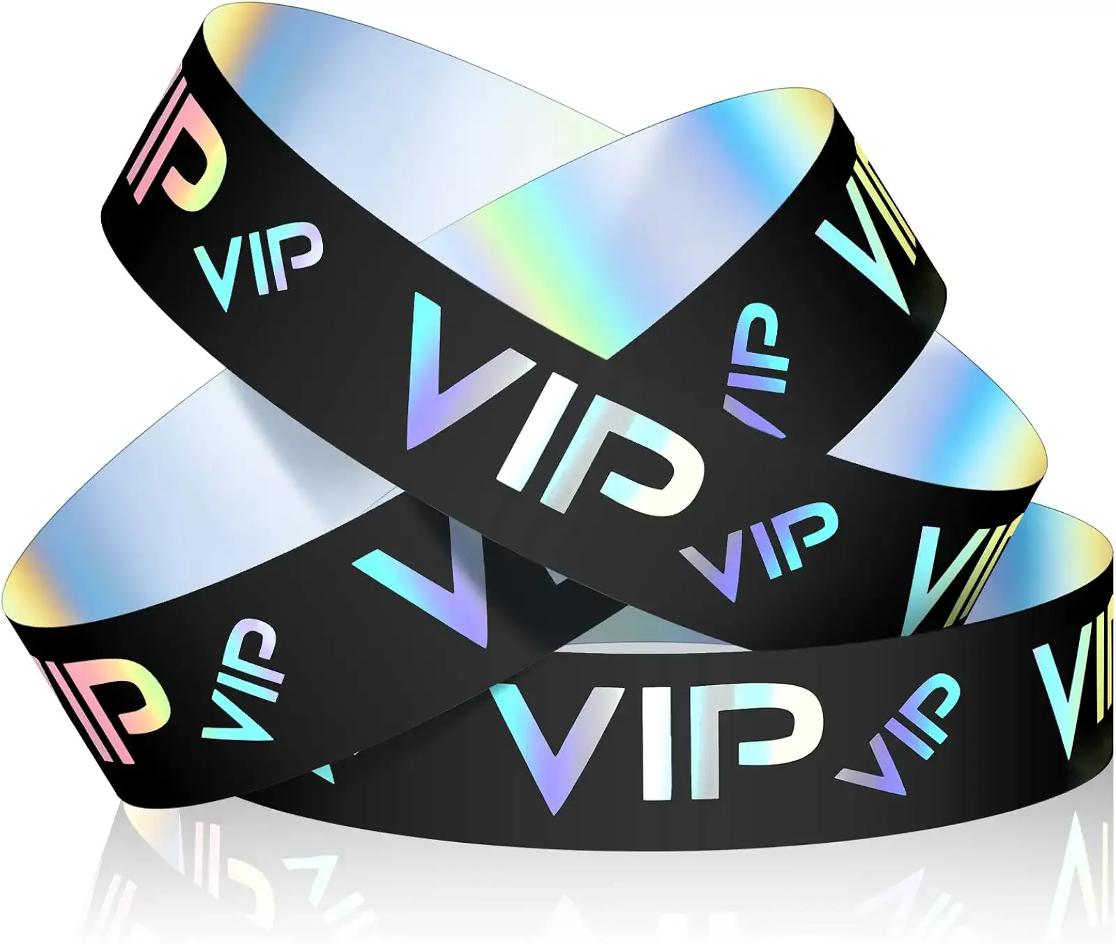 Teling 500 Pack VIP Plastic Wristbands Bracelets Party for Events VIP Custom Wristbands Plastic Bracelets Tear proof Waterproof Wrist Bands Arm Bands for Events Concerts