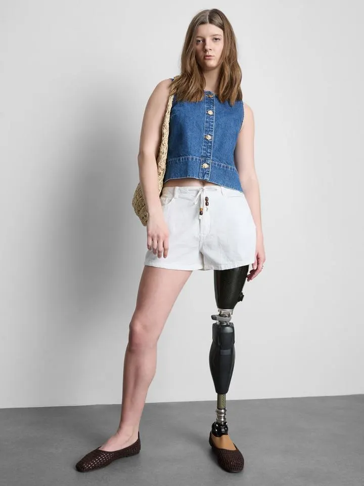 Short décontracté en coton à cordon de serrage et perles