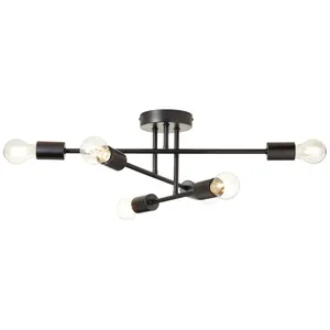 Plafoniera design Lina Ø 4.2 cm nero IP20, 6XE27 INSPIRE