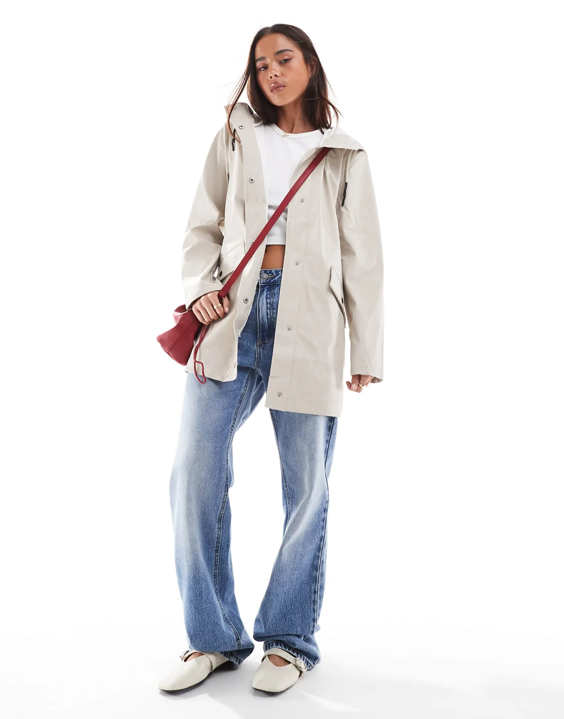 ONLY hooded raincoat in beige