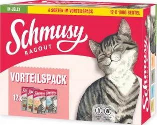 Schmusy Ragout Vorteilspack in Jelly für Katzen 12 x 100 g