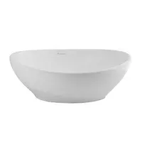 Bacha de apoyo para baño redonda ovalada blanca 40 cm