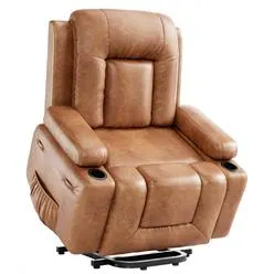 GarveeHome Oversized Wide Power Lift Recliner Chair - Heat and Massage, Adjustable B...