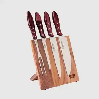 Tramontina Churrasco Barbecue Knife Block 5pc Red