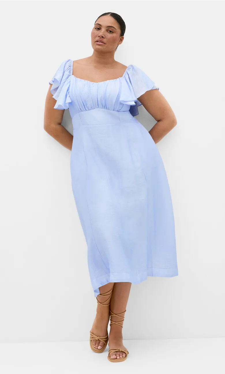 Sherry Tie-Back Dress - sky blue