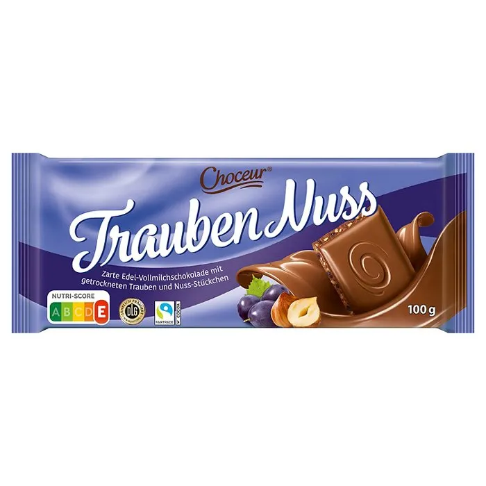 CHOCEUR Schokoladen Vielfalt 100 g, Traube-Nuss