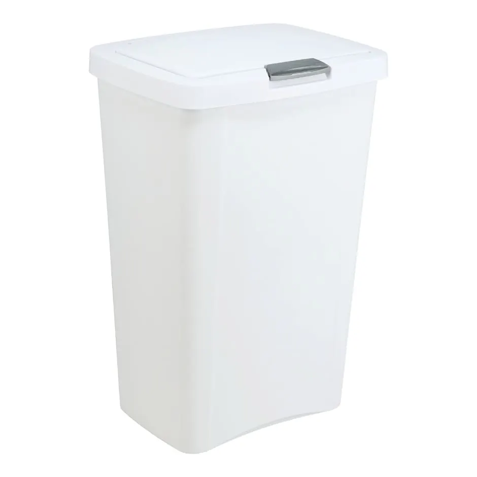 Sterilite White Touch-Top Trash Cans, 13 Gal.